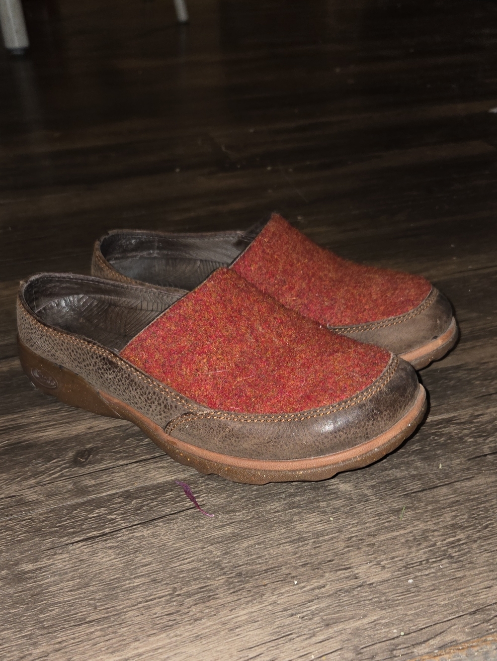 Chaco Rust Suede Wool Slip-On Clogs